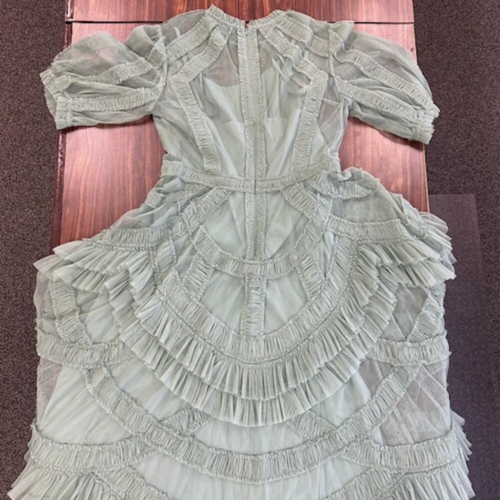 Women's Dillard's Mac Duggal Formal Ruffled A-Line Middle Cocktail Dress Size 10
